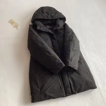 무인양품 발수 다운 미들 코트 L 블랙 750 파워다운 MUJI