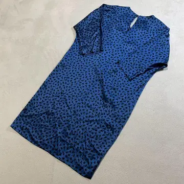 새상품급 선착순 노트 실크 원피스 S 사이즈 블루 올 패턴