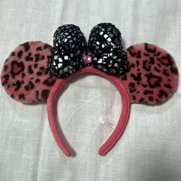 Disney 미니 핑크 레오파드 무늬 머리띠