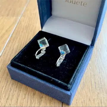 수정 귀찌 vintage 큐브 디자인 빈티지 레인보우 컬러