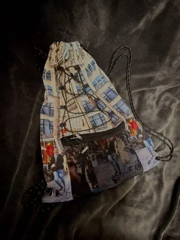 멀티 컬러 거리 풍경 프린트 백 냅색