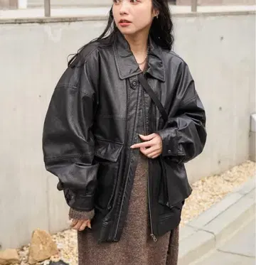 freaks's store 인조 가죽 블루종