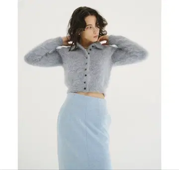 클라네 ANGORA SHORT KNIT CARDIGAN