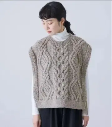 택 포함 새상품 카구레 페루 아란 니트 베스트