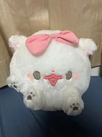 포메라니안 모찌 꾸미기 리본 봉제 인형 BIG 시라타마 핑크