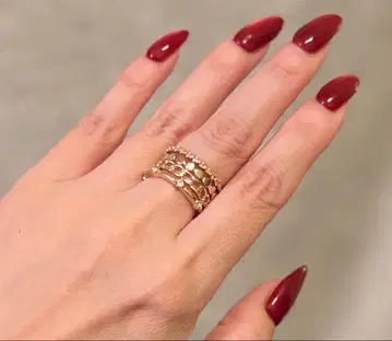 아쉬페프랑스 골드 컬러 스태킹 링 겹반지 약 13호