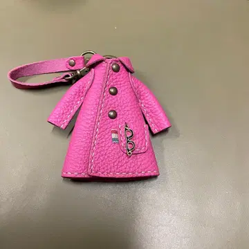 핑크 가죽 코트형 키링