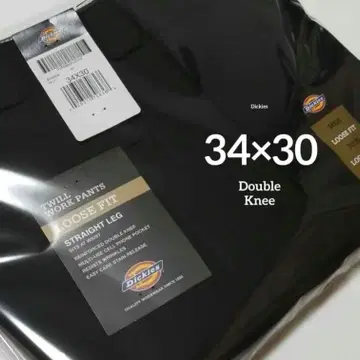 34 x 30 [ 새상품 미사용 ] 디키즈 더블니 85283 BLACK