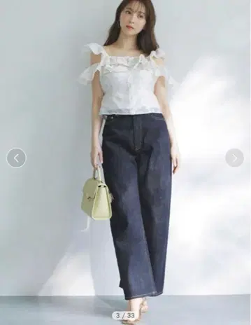 snidel 배럴 디자인 데님 팬츠 청바지