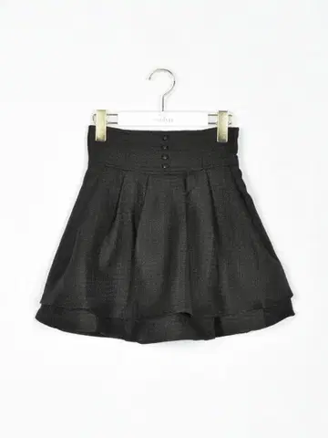 evelyn 트위드 더블 스커트 블랙