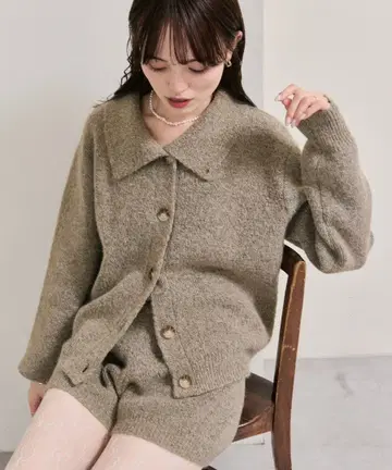 mystic 카라 부착 플레이트 니트 셋업