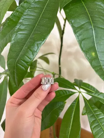 실버 기하학적 반지