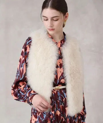 새상품 25AW 캐시미어 퍼 울 리버시블 베스트