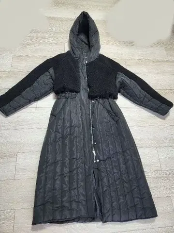 후드 부착 롱 다운 자켓