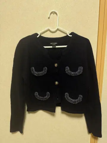 여성용 BETTY CHOW 네이비 가디건