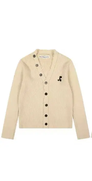 rest&recreation 리브 짜임 베이지 가디건 음표 자수