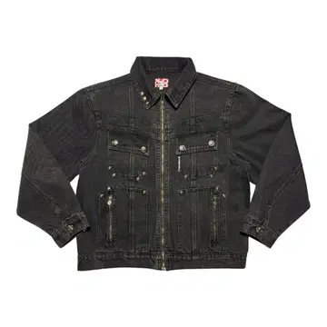 블랙 데님 자켓 star team