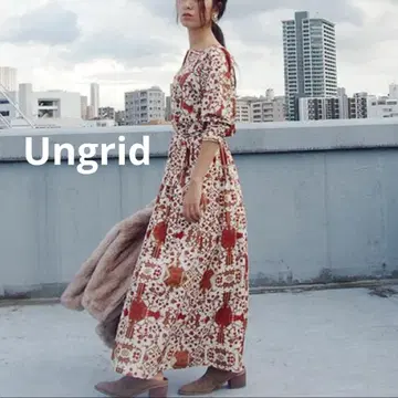 Ungrid 언그리드 자수 맥시 원피스 에스닉 브라운