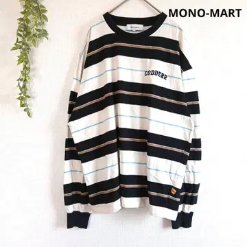 모노마트 보더 긴팔 티셔츠 상의 코튼 캐주얼 남성용 M