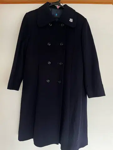 화이트 릴리 학원 롱 코트 고등학교 더블 코트 울 겨울