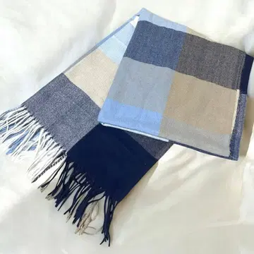 머플러 체크 무늬 스톨 한색 체크 보송보송한 소재