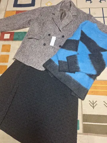 브라운 스커트 셋업 4L