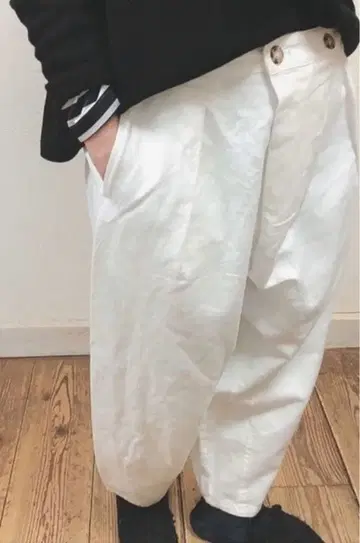 heavenly 코튼 린넨 벌룬 데님 팬츠