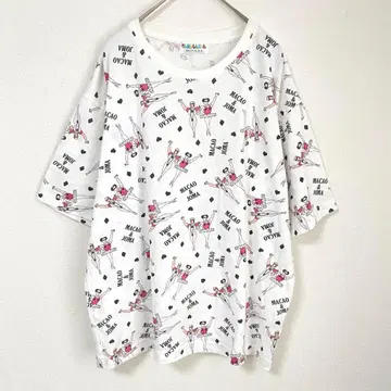 짱구는 못말려 헤인더랜드 마카오와 조마 셔츠 화이트 여성용 LL