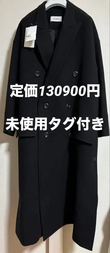 THE RERACS 블랙 더블 피크드 테일러드 코트