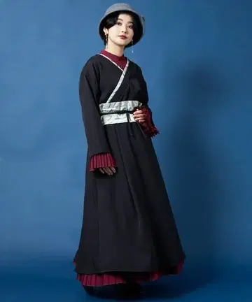 2025 가을/겨울 신상 카야 와노하레기 나라이 원피스 기모노 고급 블랙