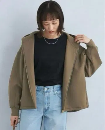 그린 레이블 릴랙싱 종이상자 지퍼 후디 후드티