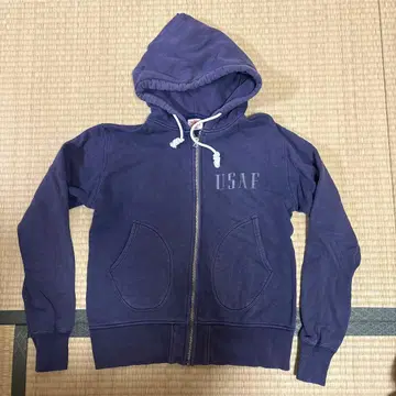 리얼 맥코이 풀 집업 후드 맨투맨 USAF 사이즈 M 네이비