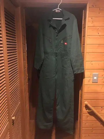 디키즈 그린 오버롤 작업복 42인치 길이: 톨