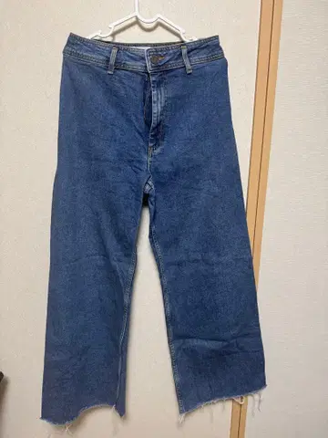 Zara 데님 와이드 레그 팬츠 블루