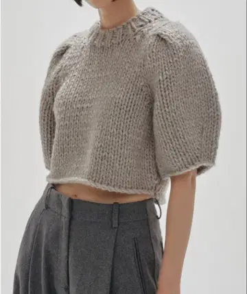 todayful 퍼프슬리브 핸드 니트 투데이풀