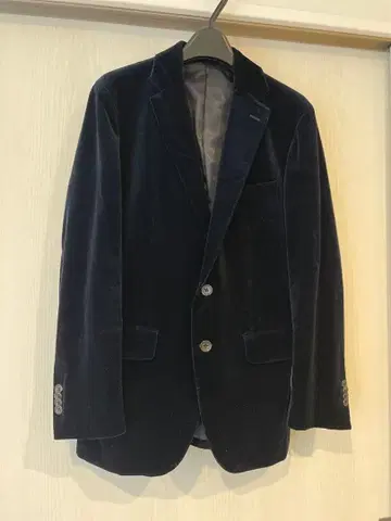 UNITED ARROWS 네이비 벨벳 테일러드 자켓