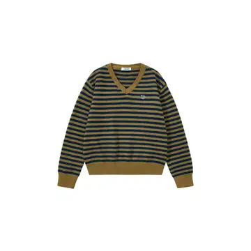 apee V넥 스트라이프 니트 스웨터