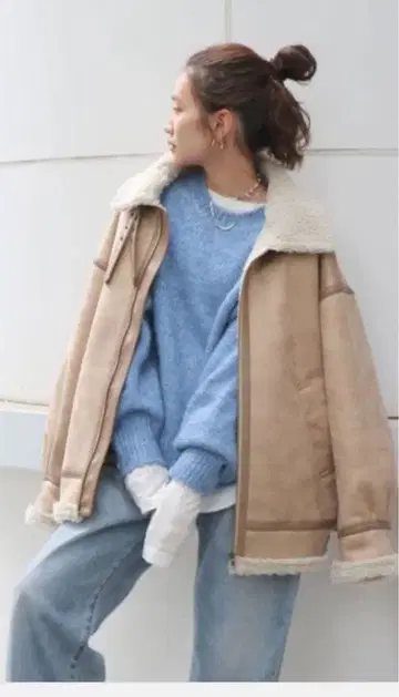 무스탕풍 블루종