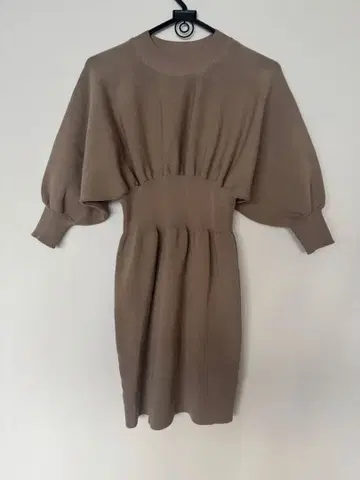 MURUA 베이지 벌룬 슬리브 긴팔 니트 원피스 프리 사이즈