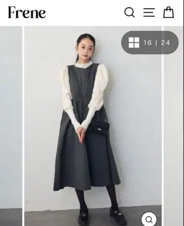 퍼프 슬리브 랜덤 펄 니트 + 백리본 박스 실루엣 점프 스커트