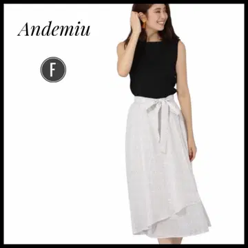 Andemiu 니트 도트 랩 원피스 슬리브리스 상쾌한 프리