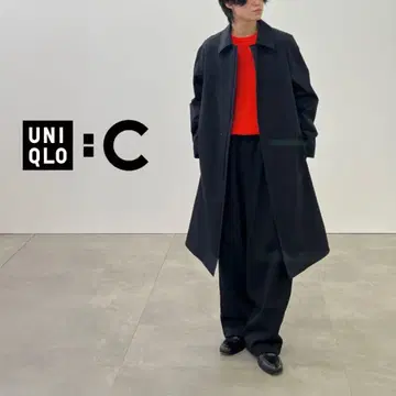 유니클로 C 블록 테크 스텐카라 코트 블랙 L