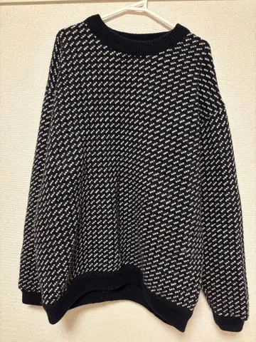 80s L.L.BEAN 버즈아이 니트 네이비 x 화이트