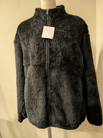 따뜻한 샤기 플리스 자켓 블랙