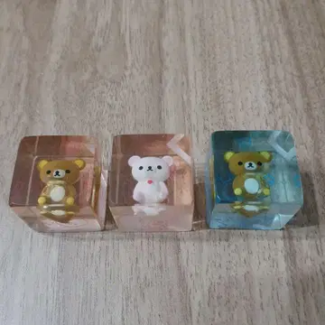 리락쿠마 클리어 큐브 키 체인