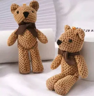 미사용 새상품 브라운 코튼 아미구루미 곰