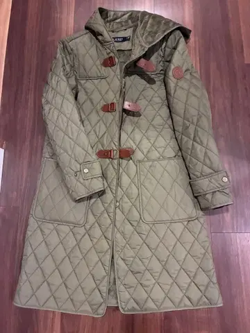 새상품급 LAUREN 후드 부착 롱 자켓