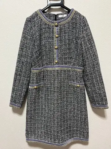 미아 트위드 원피스 미니 한국 블랙 블랙 화이트 화이트