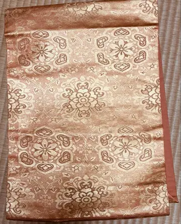 핑크 x 금 패턴 오비 실크