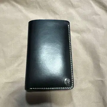 MOTO 수제 염색 미들 지갑 블랙